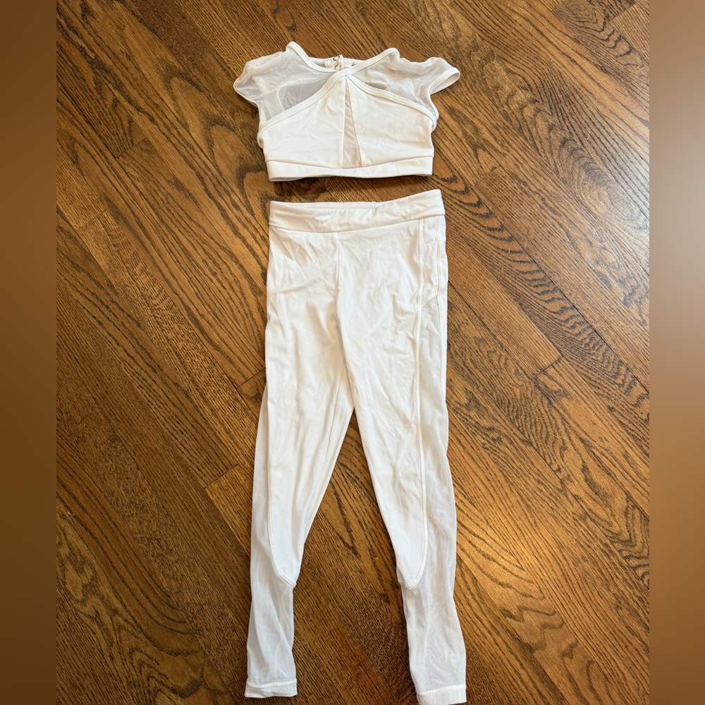 White Balera dancewear set-top and pants